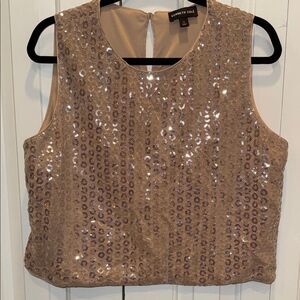 Kenneth Cole Beige Sequin Blouse